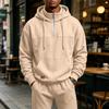 Men's Casual -Lined Long Sleeve Hooded Zip-Up Sweatshirt with Multiple Pockets