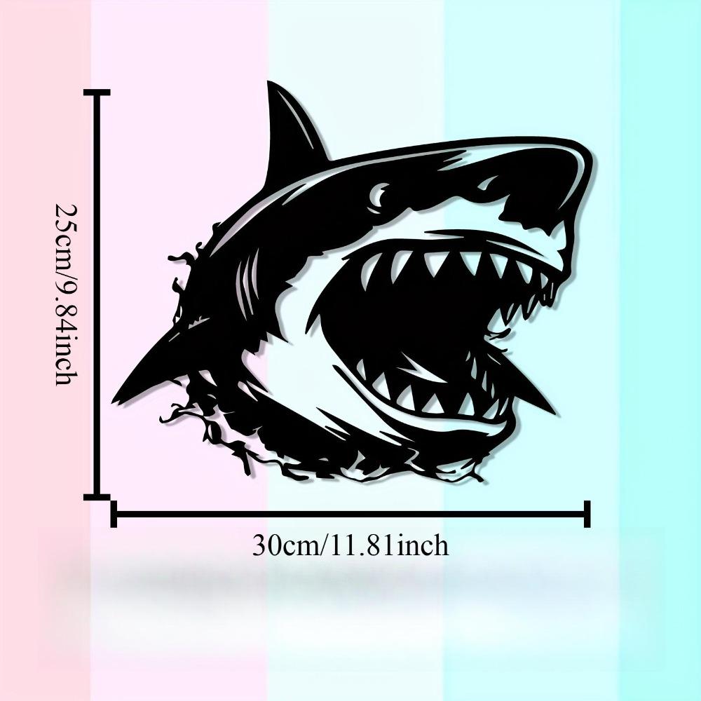 Shark Metal Wall Art Man Cave Decor Game Room Gift