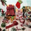 2rolls 2.5" Christmas Burlap Ribbon with Wired Edge 5 Yards Each - Snowflake Design for DIY Crafts Gift Wrapping & Holiday Decorations