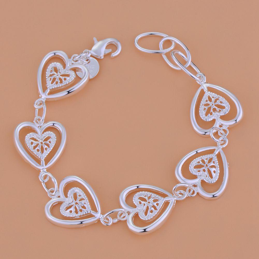 Brățară Argint 925 Inimă Lanț Romantism de Înaltă Calitate Pentru Femei Bărbați Modă Petrecere de Angajament Cadou Bijuterii de Nuntă