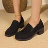 Zapatos de Mujer 2025 Otoño Nuevos Retro Tacón Cuadrado Negro Zapatos de Caña Baja para Mujer Casual Antideslizantes Zapatos de Salón Damas Zapatos De Mujer