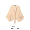 Araltay New Arrival Fashion Style Women's Clothing French Style Temperament Low Collar Tied Lotus Leaf Bell Sleeve Shirt 1702