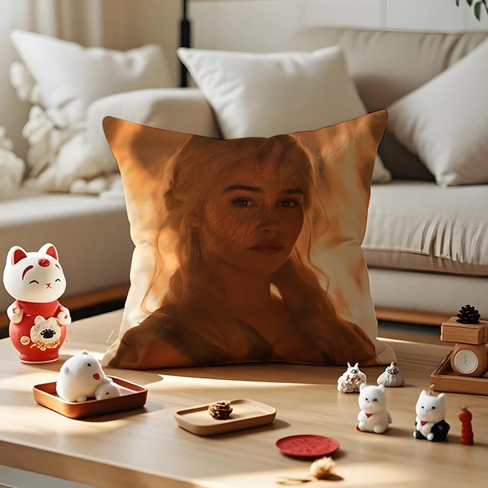 Movie GGame of Thrones Cushion Cover Silky Short Plush Invisible Zipper Dustproof Sofa Pillow Case for Home Decor