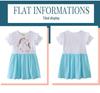 Summer Cross-Border Girls' Skirts: Stylish European & American Round Neck Dress with Short Sleeves for Little Girls