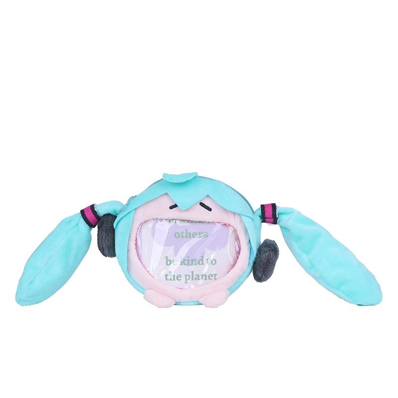 

Милая Мику Хатсунэ Улыбка Большой Рот Сумка для Наушников Детский Плюшевый Кошелек Ноль синий