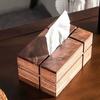 Nordic Wooden Tissue Box Creative Paper Box Walnut Tissue Holder Living Room Desktop Tea Table Home Decoration Storage Box