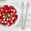 6PCS Stainless Steel Hot Pot BBQ Fork 3-Prong Tip Cheese Fork Fondue Fork Set  Fruit Serving