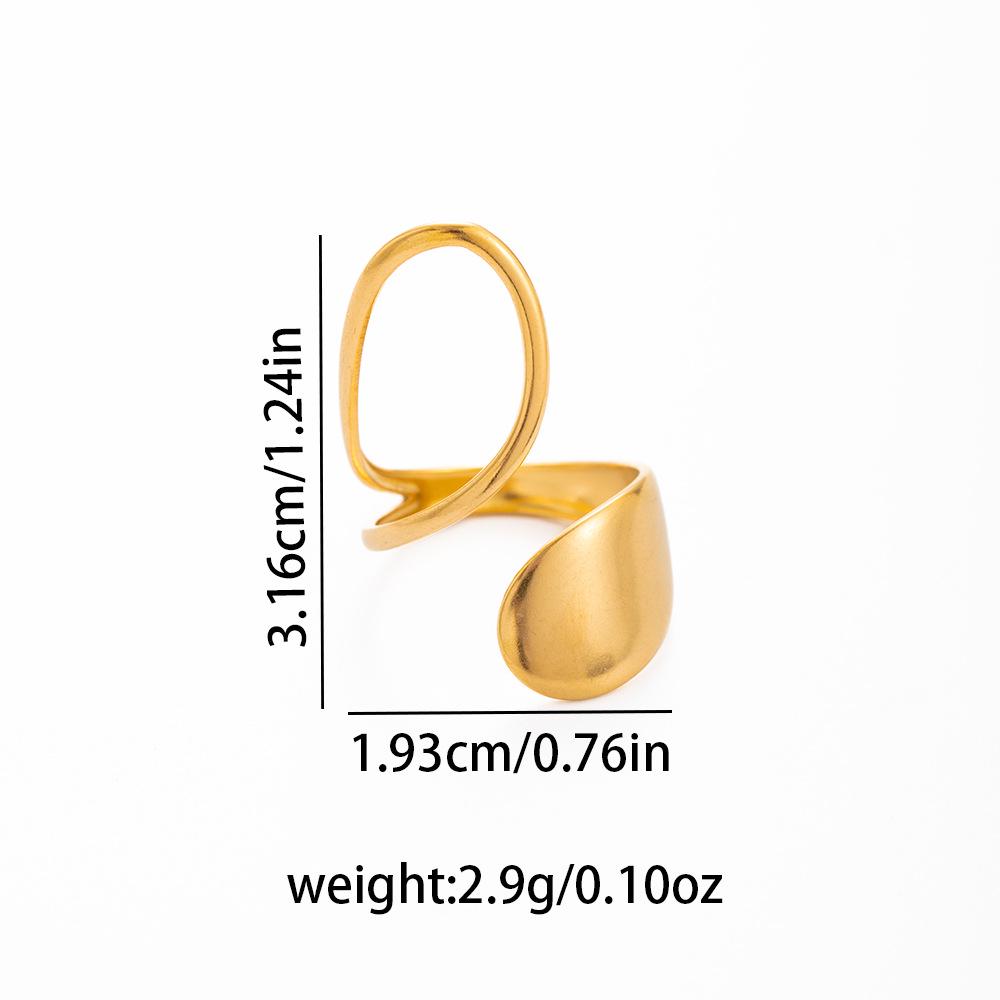 Gold-Plated Irregular Geometric Stainless Steel Ring with Versatile Knuckle Design