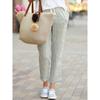 Solid Color Loose Casual Drawstring Elastic Waist Cotton Linen Pants