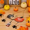 2pcs/set Colorful Halloween Wooden Pendants Pumpkin Bat Ghost Wall Hanging  Ghost Festival