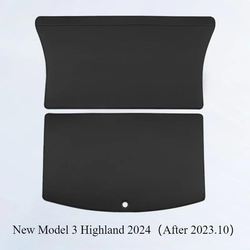 

Leather Trunk Mats for Tesla Model Y Model 3 Highland Rear Trunk Protector Pad All Weather Split Dog Liner Pet Mat Anti-kick Pad