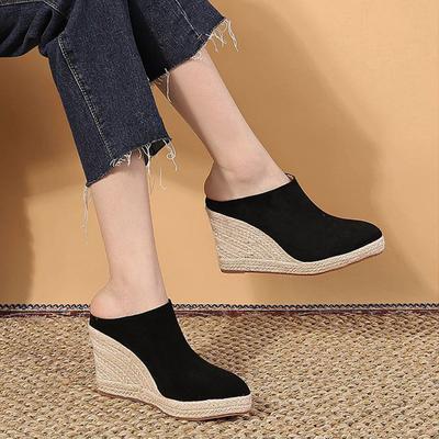 2025 Spring Summer Fashion High Heels Women Party Shoes Brand Modern Elegant Ladies Wedges 9cm Women Pumps Black Plus Size 42