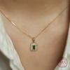 925 Sterling Silber Vergoldet 18K Gold Vintage Grüner Zirkon Anhänger Halskette für Damen Hohe Qualität Temperament Schmuck