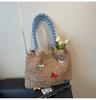 Beach Vacation Straw Bag Women's 2025 New Casual Large-capacity Woven Bag Shoulder Tote Bag