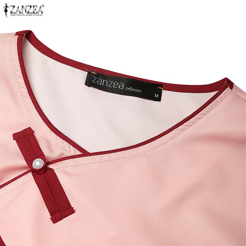 ZANZEA Women Elegant Casual Round Neck Summer Sleeveless Print Dress