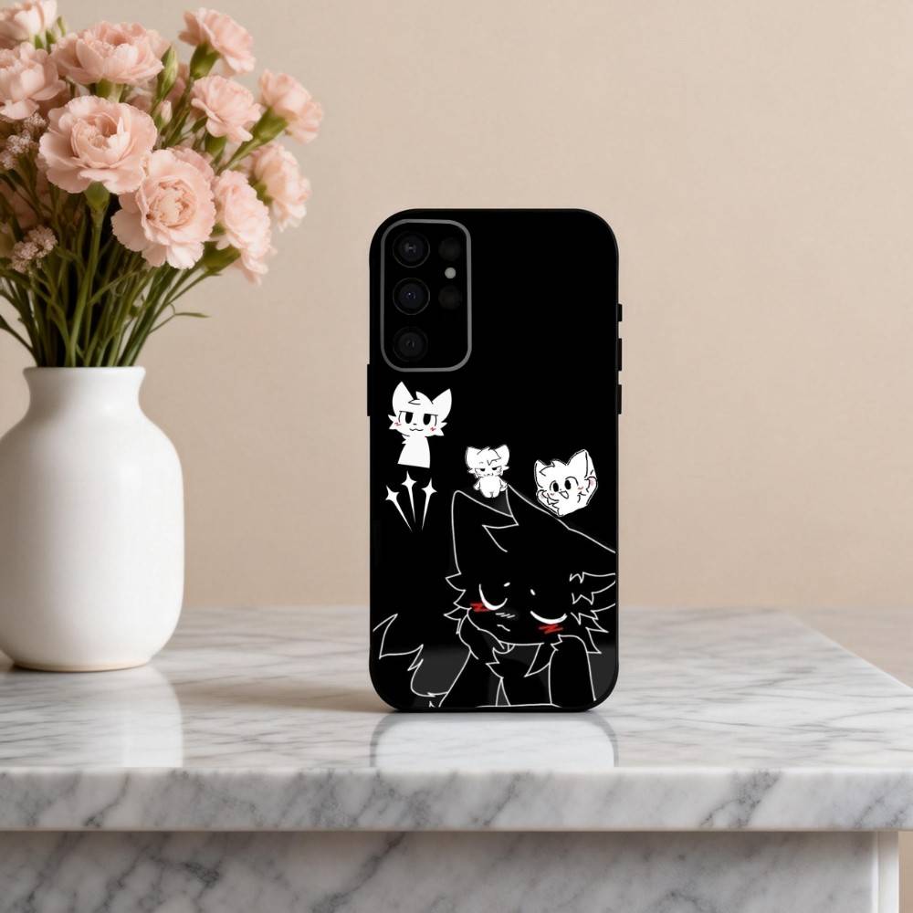 1PC C-Cute B-Boykisser -R Phone Case For Samsung S25,24,23,22,30,21,10,9,Ultra,Plus,Lite,FE,4,5 G Soft Black Case