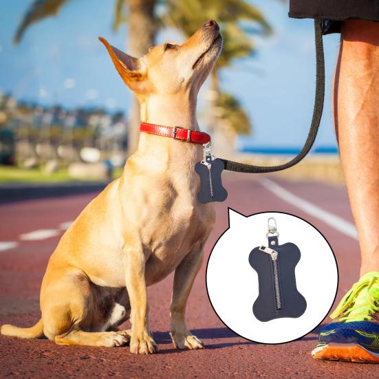 Suport pentru sac pentru caca pentru animale de companie Închidere cu fermoar Dozator de saci de gunoi pentru câini cu cârlig Organizator portabil pentru sac de gunoi pentru exterior