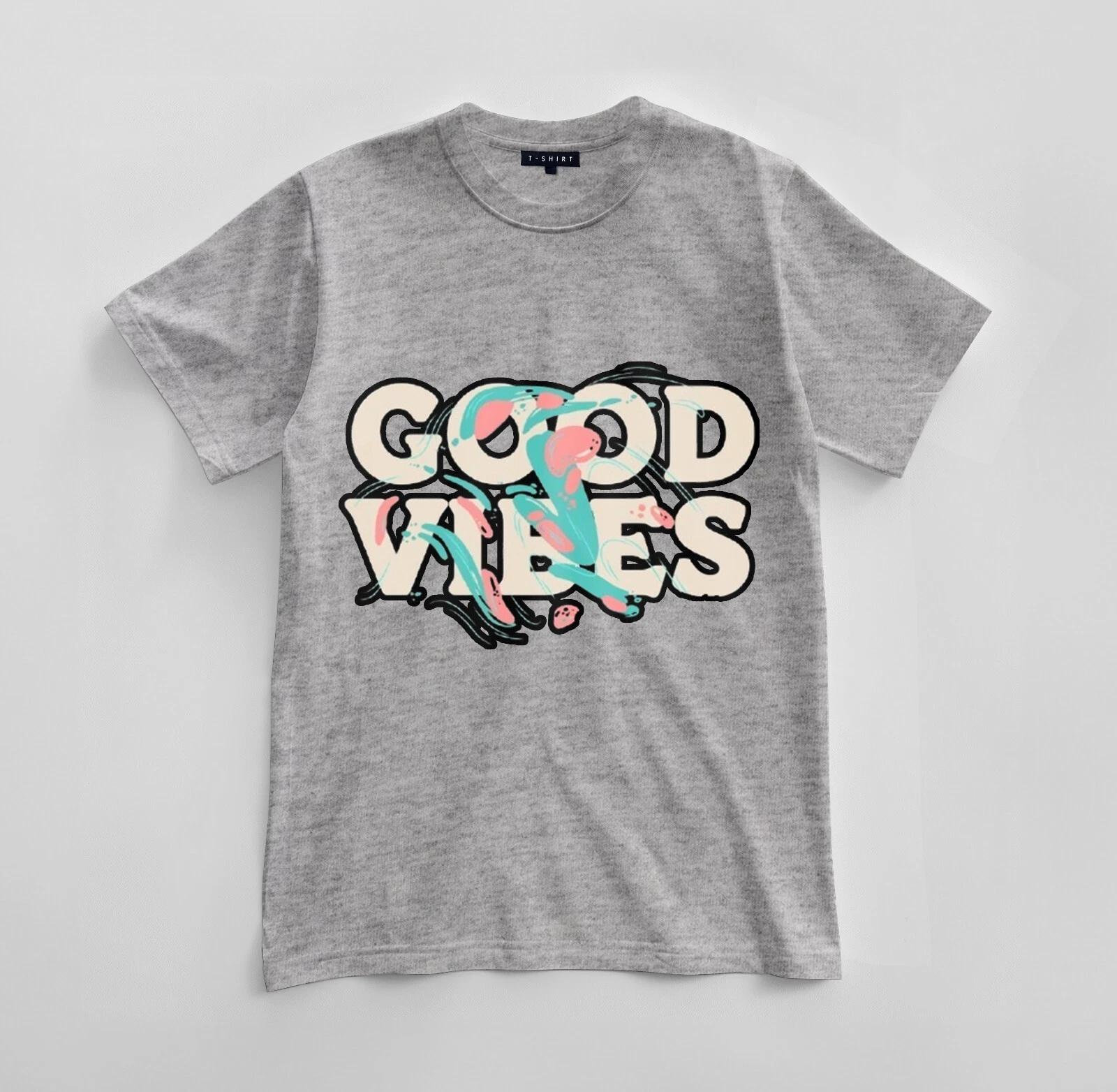 Custom Good Vibes Graphic T-shirt Design Unisex Jersey Short Sleeve Tee 2XL