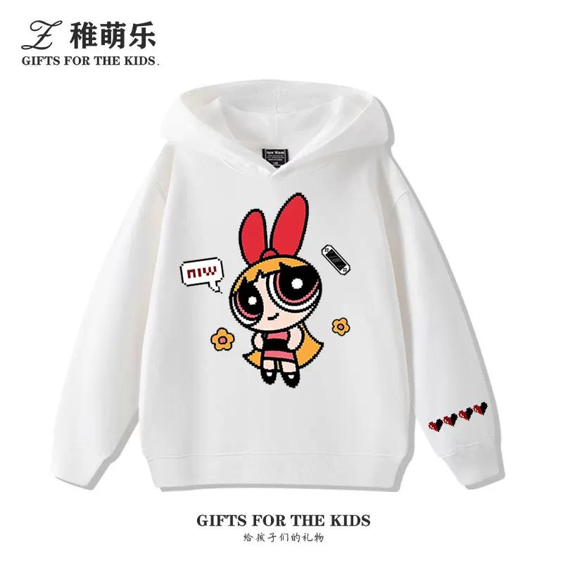 Cute Cartoon Girl Print Kids' Hooded Sweatshirt – Soft, Loose-Fit Pullover for Autumn & Winter – Warm, Casual Top for Boys and Girls