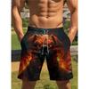 Fashionable Comfortable Plus Size Drawstring Animal Print Beach Shorts Men Colorful 3D Summer Casual Holiday Short Pants Loose Surf Swim Shorts
