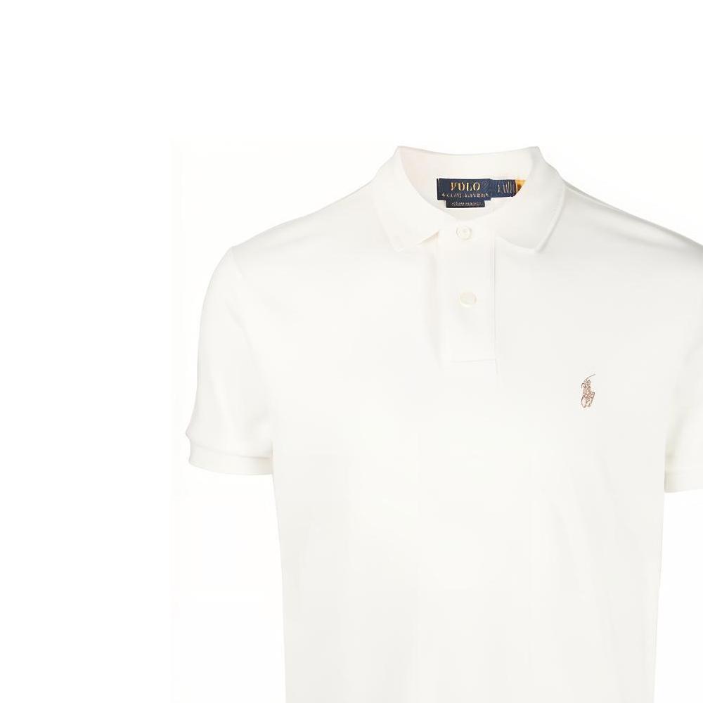 Polo Ralph Lauren Ss23 Solid Color Logo Embroidered Short Sleeve Polo Shirt Men tops Cream 710680784-321