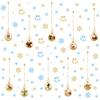 New Christmas Glass Window Decoration Sticker Self-Adhesive Round Geometric Snowflake Festive Atmosphere Wall Sticker