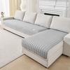 Snowflake Lace Decored Waffle Quilting Thicken Sofa Cover, Anti-Slip Sofa Towel For Living Room All Seasons Furture Decor