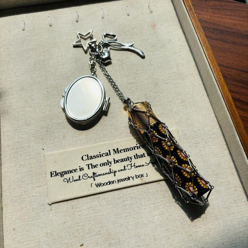 Charm Bag Accessories Lip Balm Bag Key Chain Stainless Steel Lipsticks Holder Protective Cover