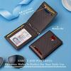 Minimalist Men's RFID Blocking Multi-functional Ultra-thin 12-card Wallet, Front Pocket Bi-fold Solid Color Portable Card Holder
