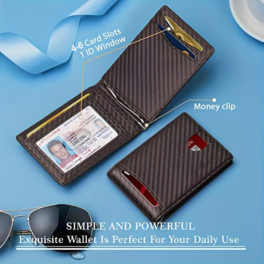 Minimalist Men's RFID Blocking Multi-functional Ultra-thin 12-card Wallet, Front Pocket Bi-fold Solid Color Portable Card Holder