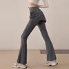 Women's 2025 Yoga Skirt Pants: Stylish Fake Two-Piece, Micro Flare Running & Fitness Long Pants for Spring