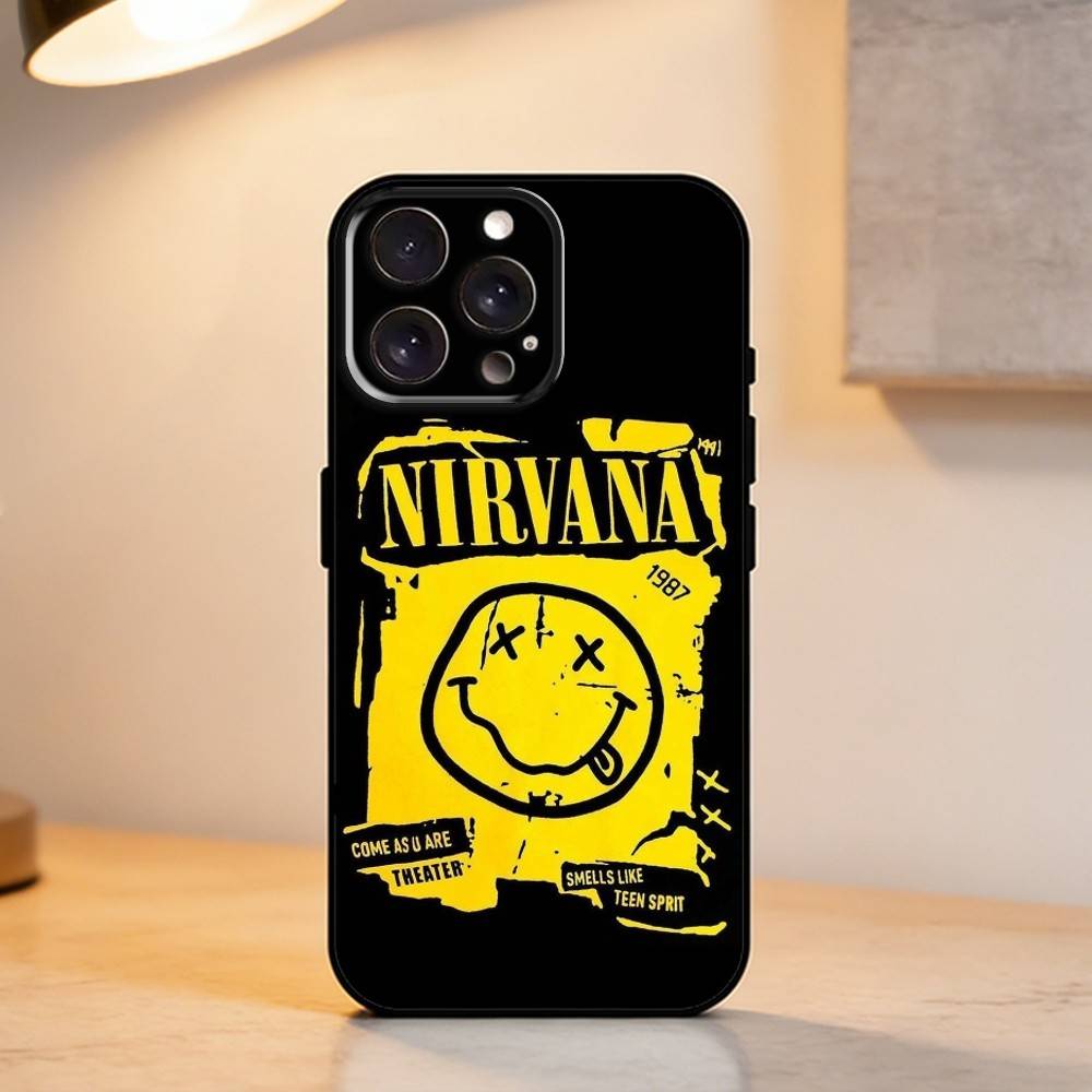 N-Nirvana Rock Band Lamentably     Phone Case For iPhone 17,16,15,14,13,12,11 Plus,Pro Max,XS,Soft Silicone Black Cover iPhone15pro
