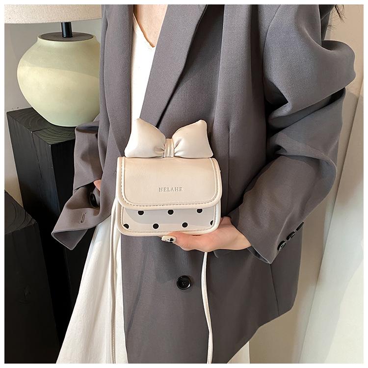 Children's Cute Bow Polka Dot Crossbody Bag with Coin Purse