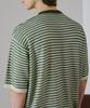 DRAW FIT Striped Texture Line Half Knit [Green]