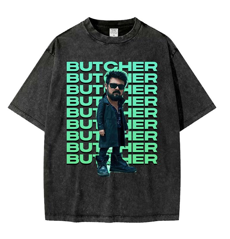 Limited The Boys William Billy Butcher Vintage Washed T Shirts Unisex Harajuku Streetwear Tshirt Oversized Loose Short Sleeve Tees
