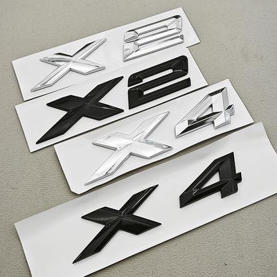 3D ABS Chrome Black Car Styling Rear Trunk Bnadge Logo X2 X4 Emblem Letters Decals For X2 X4 F39 G02 Exterior Accessories
