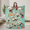 Cupheads & Mugmans Super Warm Blanket Cartoon Girls Boys Plush Bedding Throws Aesthetic Outdoor Flannel Bedspread Sofa Bed Cover