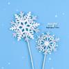 Frozen Princess Snowflake Cake Topper - Acrylic White Christmas Decoration for Baking and Birthdays