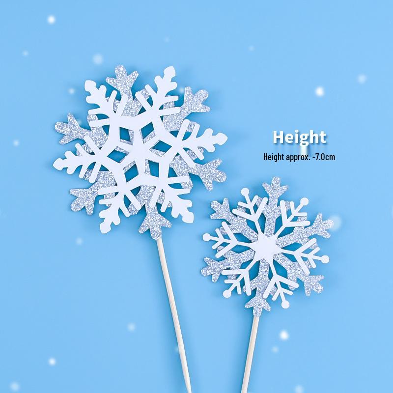 Frozen Princess Snowflake Cake Topper - Acrylic White Christmas Decoration for Baking and Birthdays