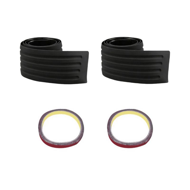90cm Trunk Protector Strip Set 2pcs Carbon Fiber Black Rubber Anti-Collision Guard for Car Rear Bumper Loading