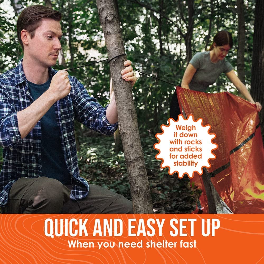 Go Time Gear LIfe Tent Emergency Survival Shelter for 2 People Camping Hiking Lightweight Compact Always Carry Recommended &
