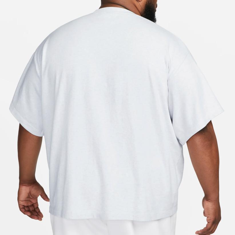 Nike Solo Swoosh Solid Logo Round Neck Loose Fit Short Sleeve T-Shirt Men Tops White FB7865-051