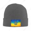 UkR Flag Bonnet Hats Cool Knitted Hat For Men Women Winter Warm Ukraine Coat Of Arms Skullies Beanies Caps