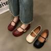 Printemps semelles souples bride à boucle une sangle Mary Janes chaussures pour femmes chaussures de grand-mère semelles plates chaussures simples boucle de chaussure bout rond