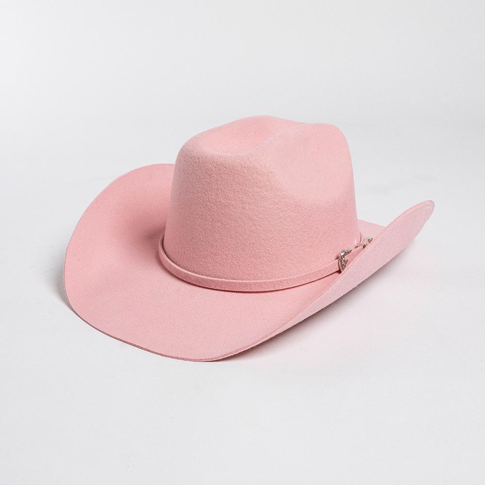 Country Musik 100% Wolle Quadratische Krempe Westliche Cowboyhüte Halloween Kostümwettbewerb Fedora Breite Lederinnenseite Filzhut