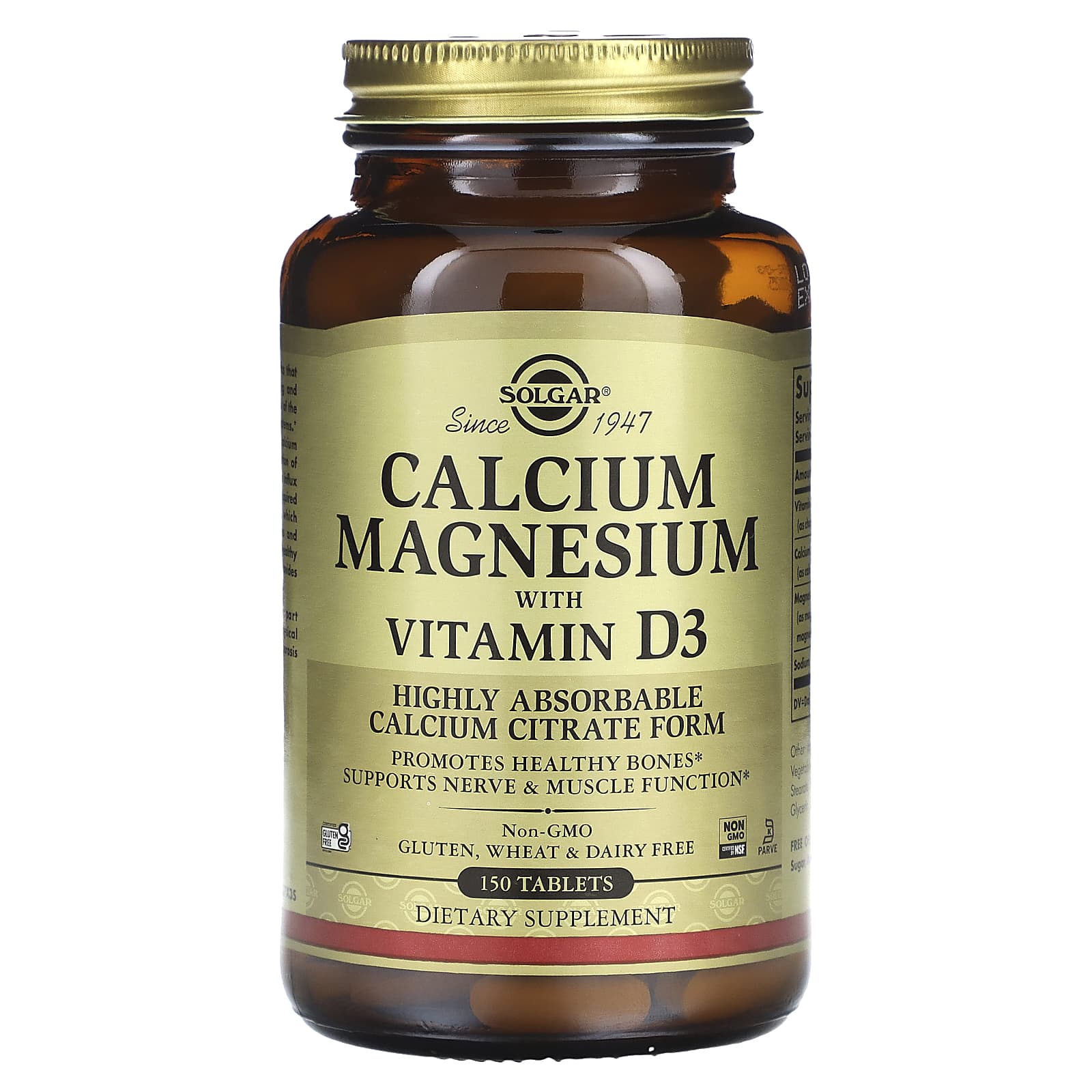 

Calcium Magnesium with Vitamin D3, 150 Tablets