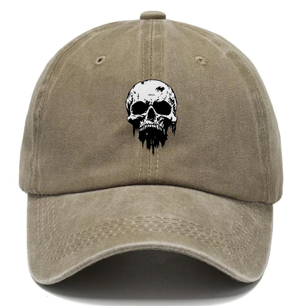 A Stylish Skull Print Designed for Men And Women Perfect for Streetwear And Casual Outings This Breathable Adjustable DAD Hat