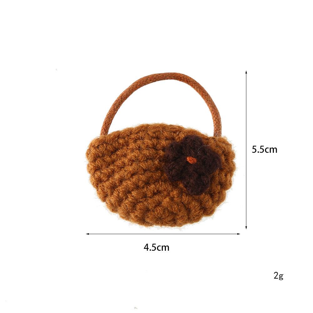 Hand-knitted Delicate Cute Bag Flower Basket Brooch Decoration Accessory