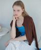 OPENING SUNSHINE Sheer Scallop Linen Cardigan Brown