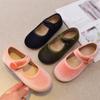 New 2024 Autumn Children Princess Shoes Girl's Ballet Flats Fashion Concise Style Velvet Shallow Elegant All-match Kids Flats